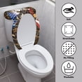 thumbnail image 3 of HELLHERO American Flag Deer Pattern Elastic Fabric Bathroom Toilet Cozy Set Toilet Seat Lid Cover Universal Fits All Toilet Shapes Adjustable Washable Stretch, 3 of 8