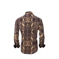 thumbnail image 2 of Men PREMIERE Long Sleeve Button Down Dress Shirt Black Gold Snake Skin Print, 2 of 3