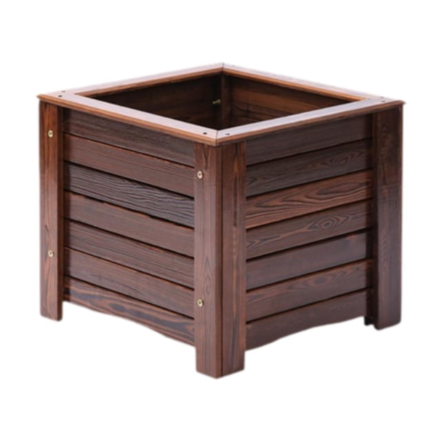 Maceta de madera perfecl para jardín elevada, resistente, 50cmx50cmx45cm