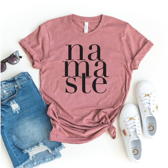 Namaste T-shirt Gym Gift Workout Top Women's Faith Tshirt Meditation Shirts Fitness Shirt Mindfulness Tee