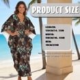 thumbnail image 7 of Xoenoiee Aztec Cow American Tribal Geometric Print V-Neck Batwing Kaftan Women's Plus Size Caftan Loose Fit Boho Beach Dress Bathing Suit Cover Up Mumu Dresses Loungewear, 7 of 7