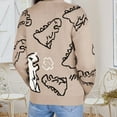 thumbnail image 5 of Xmyrz Fall Sweaters For Women 2025 Long Sleeve Lovely Dinosaur Print Knit Pullover Sweater Streetwear Cute Sweaters, 5 of 7