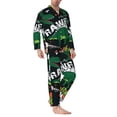 thumbnail image 2 of Honeii Dinosaur Skeleton Pattern Mens Pajamas Set,2pcs Men's Lounge Long Sleeve Sleep Shirt and Pajama Bottoms Sleepwear Set,Mens Pjs Sets-Large, 2 of 7