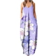 thumbnail image 1 of Lenago Robes Maxi Grande Taille pour Femmes 2023 Robes d'Été Imprimées Sans Manches Col Rond Aguichant Robe de Plage Décontractée Fluide en Liquidation, 1 of 5
