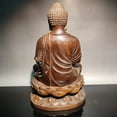 thumbnail image 4 of 9" vintage wood hand carved wooden buddha statue Tathagata God sculpture decor, 4 of 6