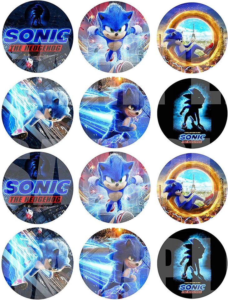 BUTTERFLY- Sonic Hedgehog Stickers 2.5" Round Party Favors Decorations Gift Bags - 12