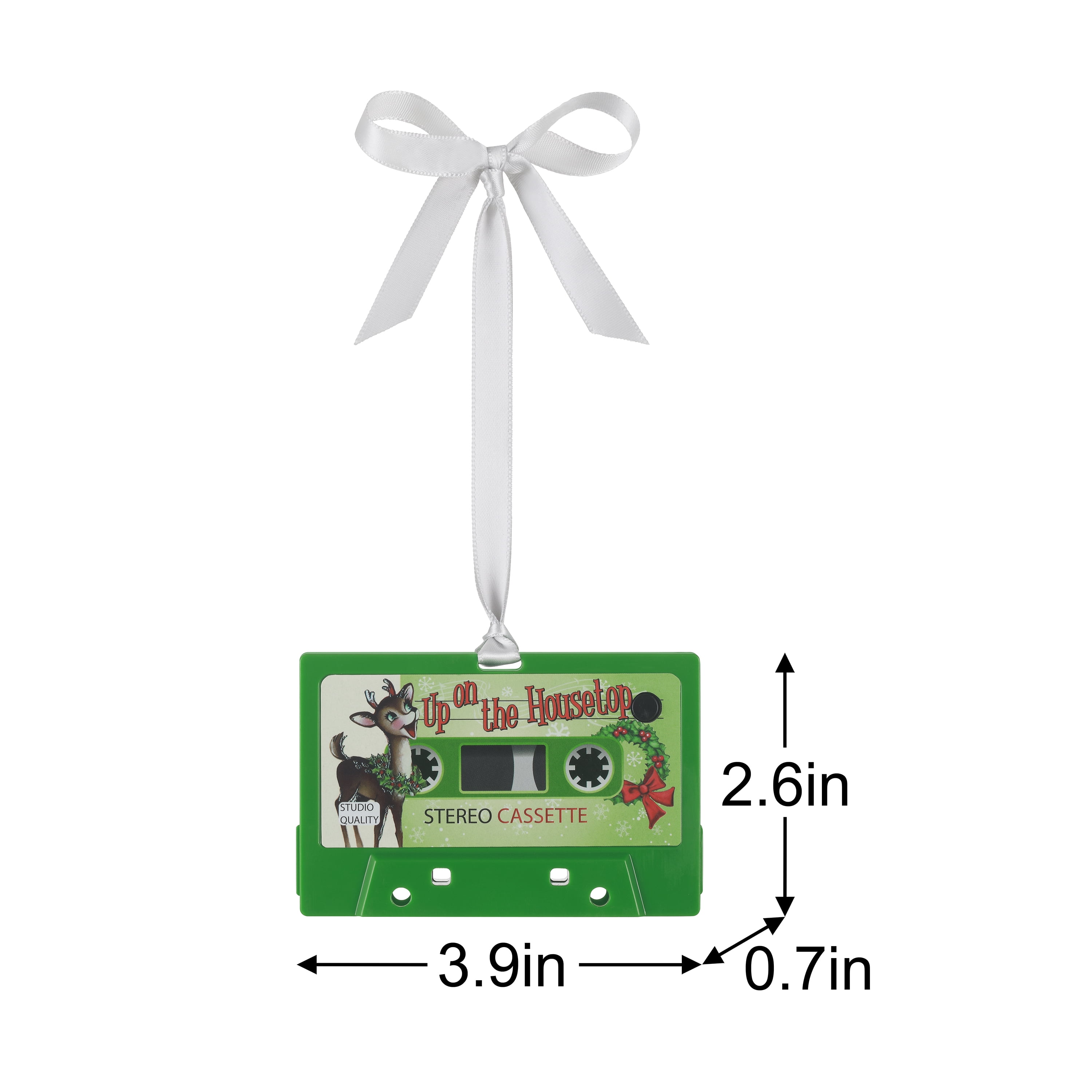 Mr. Christmas Retro Cassette Ornament, Green