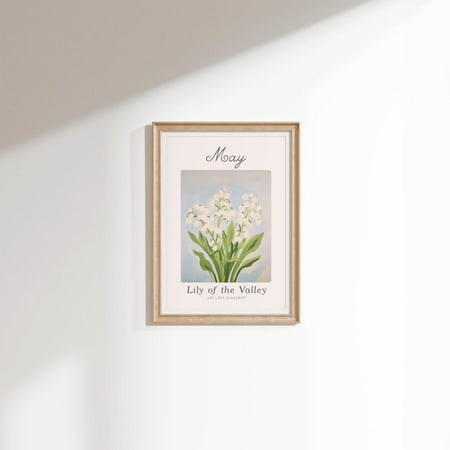 Lily Of The Valley Print, May Birth Flower, Grand Millennial Floral Home Decor #2462, Unframed Poster Size 8x12