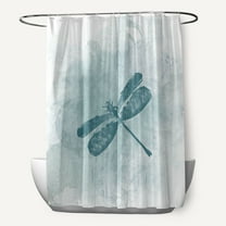 Simply Daisy 70" W x 73" H Dragonfly Summer Animal Print Polyester Shower Curtain, Teal