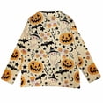 thumbnail image 4 of longantii Halloween Sweaters for Women Button Knit Cardigan Long Sleeve Ghost Graphic Cute Spooky Fall Winter Trendy Tops Lightweight Breathable Cardigan for Funny Party Ginger 4XL, 4 of 7