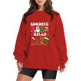 thumbnail image 1 of Gibobby Sudaderas de moda Navidad Mujer Casual Y 2 K Manga Larga Impreso Sudadera Suelta Sin Capucha Cuello Rojoondo Sudadera Blusa (Rojo, XL), 1 of 4