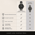 thumbnail image 6 of Jessica Simpson Diamond Collection Women Watch, Classic Quartz, Leather Band, Round Faceted Crystal Face, Elegant Dress Watch for Women, 6 of 6