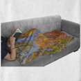 thumbnail image 6 of Leaves Soft Flannel Fleece Blanket, Falls Colors National Country Park Nature Observation Base Perspective Photo, Cozy Plush for Indoor and Outdoor Use, 50" x 70", Orange Blue Green, by Ambesonne, 6 of 6