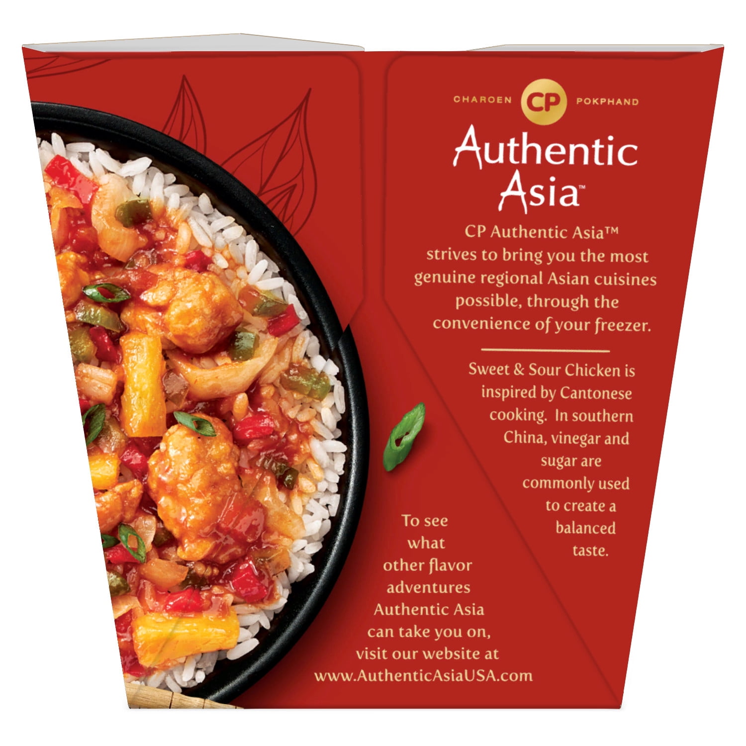 Authentic Asia Sweet & Sour Chicken with Rice Meal 10oz (Frozen Dinner)