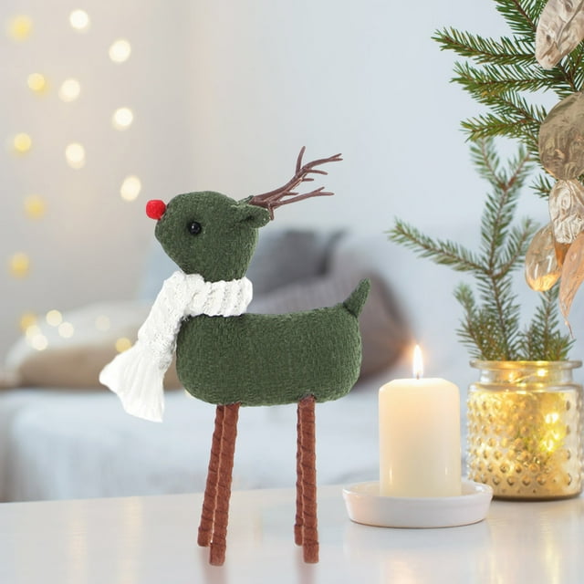Christmas Reindeer Tabletop Decor, Xmas Decorations - Christmas Deer Festival Mood Decoration Desktop Christmas Tree Decoration Scene Decoration Props Home Decoration Deer Doll Gift