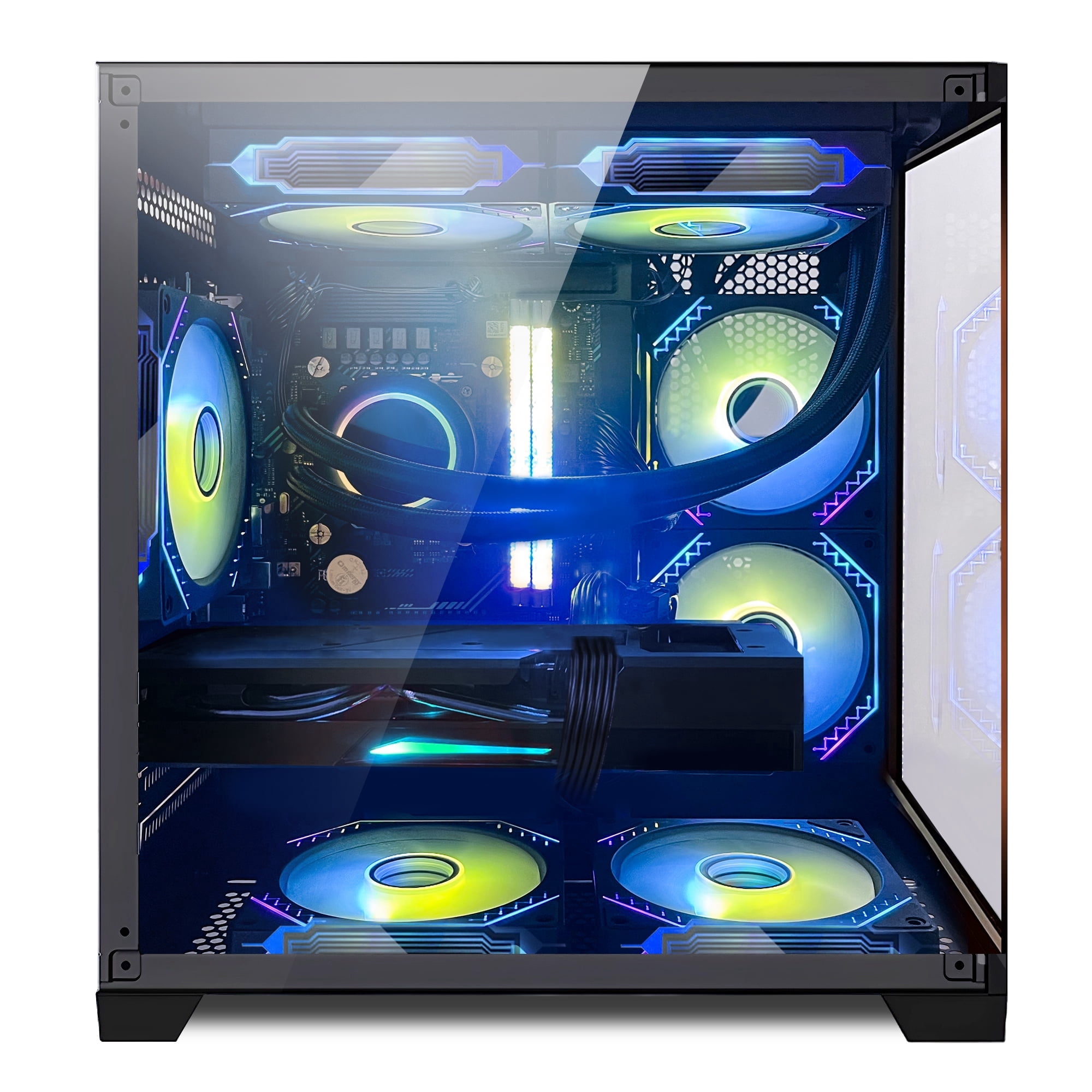 Hoengager Gaming PC - Intel Core i5-13400F, Intel Arc B580 12GB, 32GB DDR4 RAM, 1TB PCIe +2TB SATA SSD, WiFi + BT, Windows 11 -RGB Prebuilt Desktop
