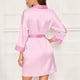 thumbnail image 4 of Batas Talla Lencería Mujer Seda Raya Bata Satén Albornoz Ropa de Dormir Pijamas Mujer, 4 of 9