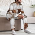 thumbnail image 7 of Naloa Yak Men’s Pajamas Set - Long Sleeve Button Down Sleep Shirt and Pajama Bottoms Sleepwear Set-Medium, 7 of 7