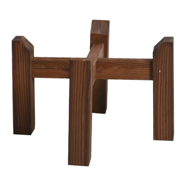 Soporte para plantas de suelo, soporte para macetas de madera, fácil de usar, portátil, antideslizante y estable. Marrón de una sola capa