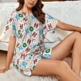 thumbnail image 4 of Sikiie Christmas Hohoho 1 Womens Pajama Sets Short Sleeve Top With Pants Sleepwear 2 Piece Lounge Set-4X-Large, 4 of 6