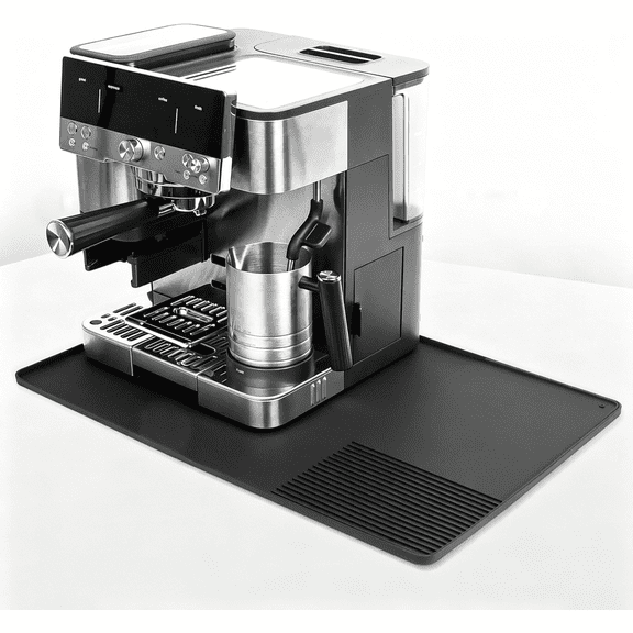 Silicone Coffee Mat with Convex Edge, 24''x16'' Coffee Bar Accessories for Ninja Luxe Cafe Accessories