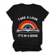 thumbnail image 1 of Gibobby Casual Playera de Manga Corta para Mujer Mujeres Casual Impresión Manga Corta Tops Blusa Cuello Redondo Casual Tee Túnica Camisas(Negro,G), 1 of 3