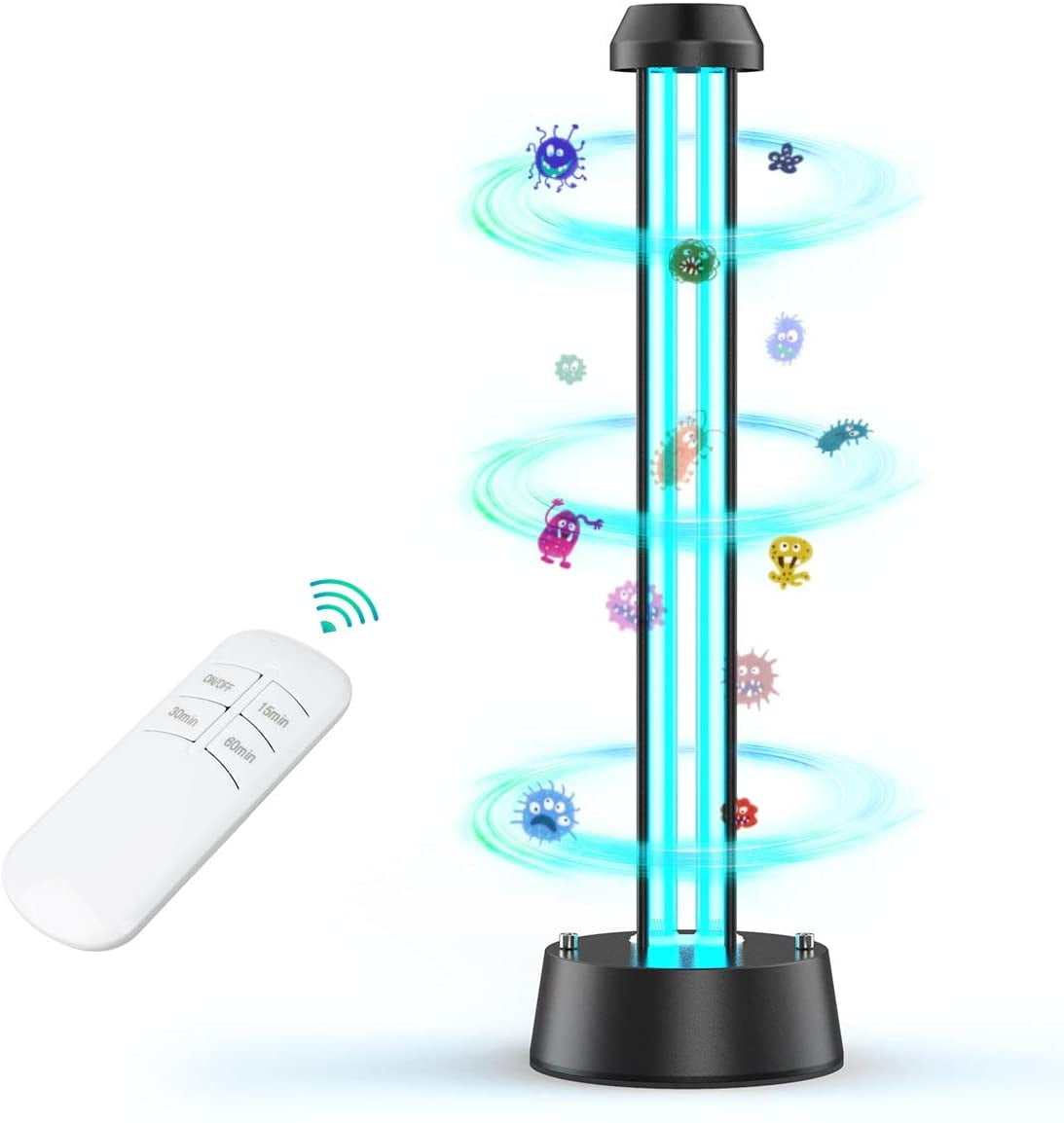 Iestaring Uv Light Sanitizer Uvc Disinfection Lamp 38w Remote Control Ultraviolet Ozone Sterilization Light Compact For Home Office Hotel Travel Kills 99 9 Of Germs Viruses Bacteria Ies Uv 03 Walmart Com Walmart Com