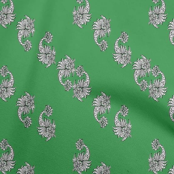 oneOone Polyester Spandex Green Fabric Block Dress Material Fabric Print Fabric By The Yard 56 Inch Wide-G2