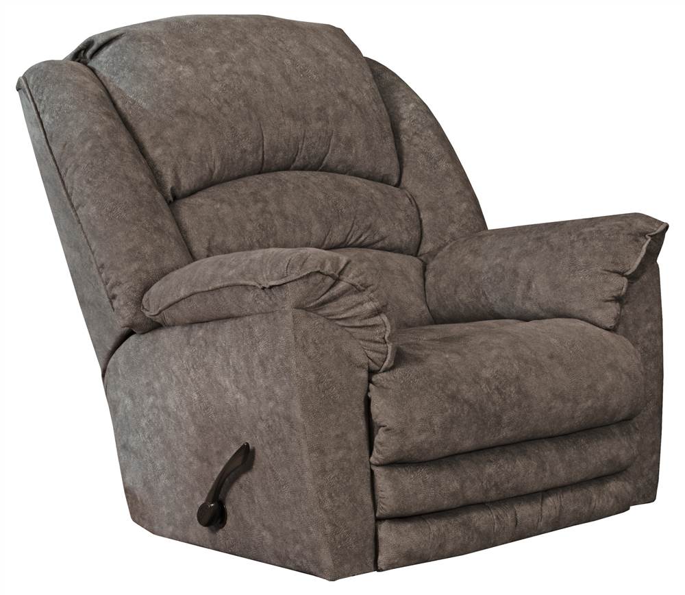 Chaise Rocker Recliner with Extended Ottoman in Steel
