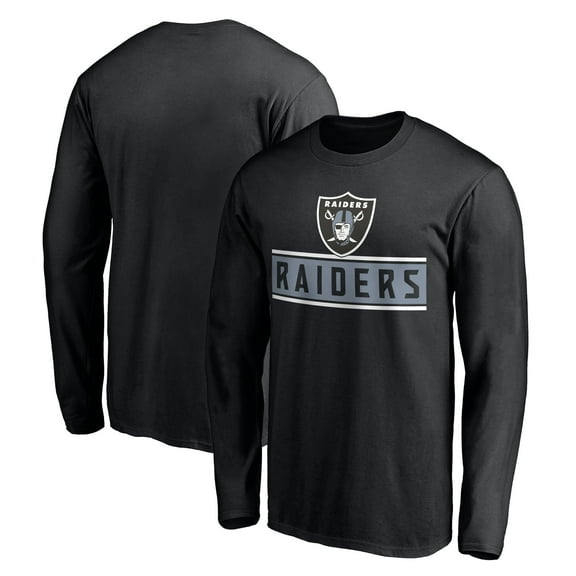 Men's Black Las Vegas Raiders Team Arch Knockout Long Sleeve T-Shirt
