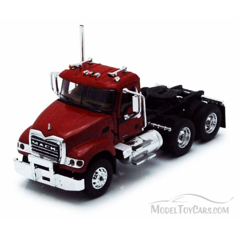 Mack Granite w/ Tri-Axle Lowboy Trailer, Red - First Gear