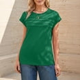 thumbnail image 5 of Womens Summer Tops Trendy 2026 Cap Sleeve T Shirts Crew Neck Pleated Front Beach Vacation Clothes Fashion Dark Green S, 5 of 5