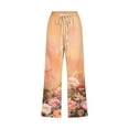thumbnail image 4 of Bogo Cotton Linen Pants Women Wide Leg Capris Women'S Pants Casual Work Pants For Women Casual Elastic Waist Long Sweatpants For Women Tall Baggy Trousers For Women Dressy, 4 of 5