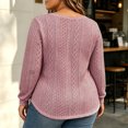 thumbnail image 6 of yillto Womens Cable Knit Sweater Plus Size Fall Winter Round Neck Pullover Fashion Knit Long Sleeve Sweaters, 6 of 6