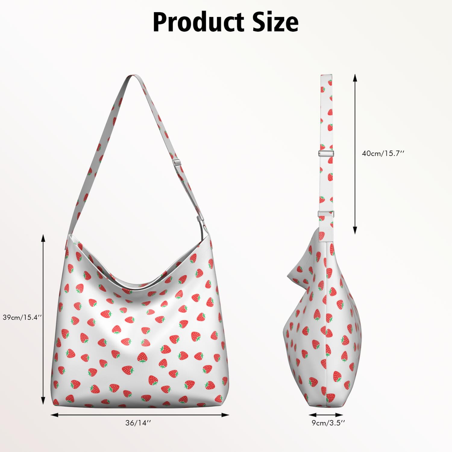 Summer Strawberry Handbag - Fashionable Crossbody Tote with Multi-Pocket Organization, Lightweight Work Bag for Young Women