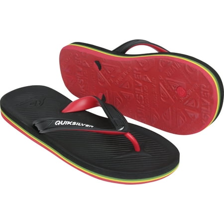 

Quiksilver Mens Haleiwa II Casual Beach Thong Sandals - Black/Red/Green