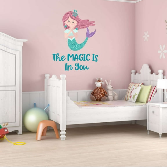 The Magic Is In You Vibes Seahorse Sea Shells Statfish Princess Fish Starfish Queen Sweet Dreams Bedtime Unicorn Lovely Dear Dream Holiday Gift Decorating Wall Decal Sticker - Size: 21 In X 30 In