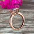 thumbnail image 3 of Cushion Cut 1.25 Carat Morganite Engagement Ring Promise Ring 10k Rose Gold Stacking Band Art Deco Anniversary Gift, 3 of 8