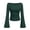 12#Green, variant on Boat Neck T-Shirt for Women Long Sleeve Bell Sleeve Ruched Fitted Solid Top Trendy Fall Casual Blouse for Everyday Wear Brown M