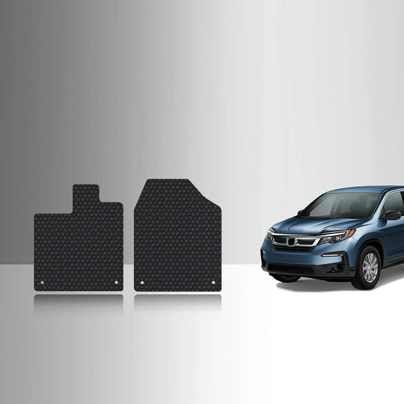 ToughPRO Front Mats Compatible with Honda Pilot 2021 - All Weather Heavy Duty (Made in USA) Black Rubber