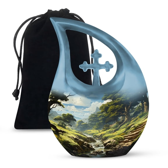 JAGSHASHI Wilderness Urn For Human Ashes Adult Male - Urn Human Ash Adult Male - Cremation Urns Adult Women - Men Urns For Human Ashes - 10 Inch With Velvet Bag - Urn For Women - Cremation Urns