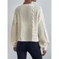 thumbnail image 2 of Solid‑Color Cable Knit Single‑Breasted Long‑Sleeve Cardigan Sweater Top for Women, 2 of 6