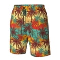 thumbnail image 2 of Yiaed Colorful Hawaii Palms Print Men's Swim Trunks with Lining Quick Dry Sports Shorts Beach Shorts Boardshorts-3X-Large, 2 of 5
