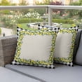 thumbnail image 3 of Summer Yellow Lemons Outdoor Pillow Covers Pack of 2 Country Vintage Watercolor Flower Black White Plaid Waterproof Throw Pillow Covers Decorative Cushion Cases for Patio Garden Tent 16x16 inch, 3 of 9
