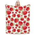 thumbnail image 6 of LNWH Watercolor Red Strawberry Pattern Throw Blanket, Fluffy Soft Cozy Bed Flange Plush Blankets, 40"x30", 6 of 8