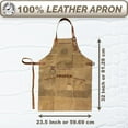 thumbnail image 3 of 100% Leather Apron For Woodworking 6 Pockets Tools Holder For Men - Dark Brown, 3 of 3