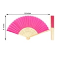 thumbnail image 3 of Efavormart 5 Pack Fuchsia Asian Silk Folding Birthday Banquet Event Wedding Party Favor Fans, 3 of 5