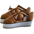 thumbnail image 1 of Sandales, Femmes Simples Antidérapantes Bout Fermé Boucle à Franges Sandales Plateforme Chaussures, 1 of 3