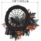 thumbnail image 5 of Corona de Halloween iluminada para puerta principal, decoraciones de fiesta de Halloween con cuervo y telaraña, corona de Halloween con luces y función de temporizador 45 cm esquí esquí Gafas de esquí, 5 of 5