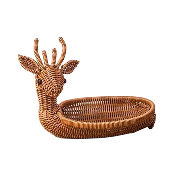 Canasta de tejida con animales Canasta de verduras de comedor de cocina Organizador de alimentos Almacenamiento Novedad Macarena Cesta de frutas tejida